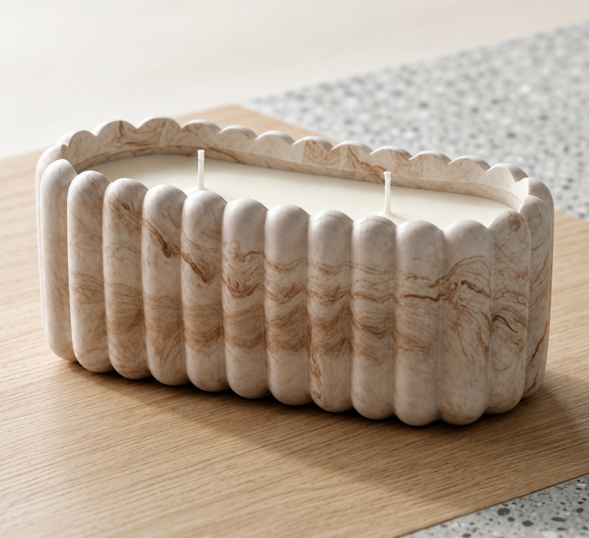 Scalloped Two-Wick Candle